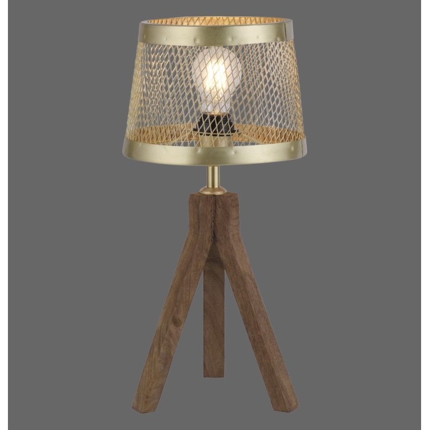 Leuchten Direkt 11423-60 - Pöytävalaisin FREDERIK 1xE27/60W/230V mangopuu