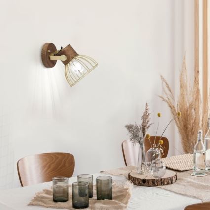 Leuchten Direkt 11486-60 - Seinäkohdevalo ALAMI 1xE27/25W/230V mangopuu