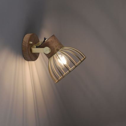 Leuchten Direkt 11486-60 - Seinäkohdevalo ALAMI 1xE27/25W/230V mangopuu