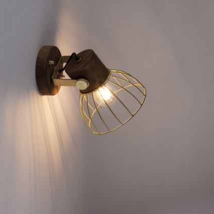 Leuchten Direkt 11486-60 - Seinäkohdevalo ALAMI 1xE27/25W/230V mangopuu