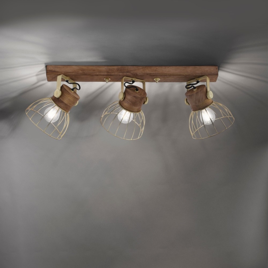 Leuchten Direkt 11488-60 - Kohdevalo ALAMI 3xE27/25W/230V mangopuu