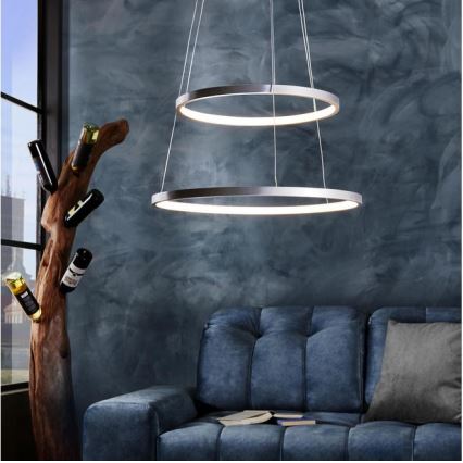 Leuchten Direkt 11525-21 - LED-kattokruunu narussa CIRCLE 1xLED/15W/230V + LED/25W