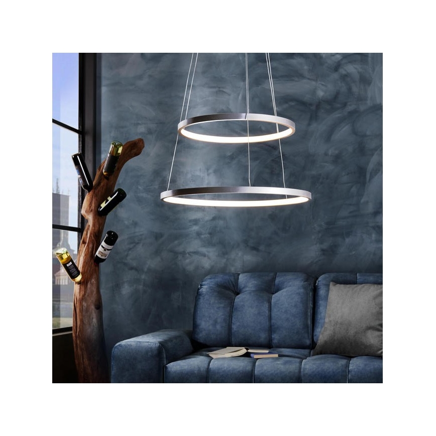 Leuchten Direkt 11525-21 - LED-kattokruunu narussa CIRCLE 1xLED/15W/230V + LED/25W