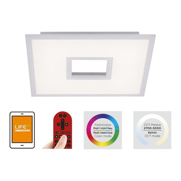 Leuchten Direkt 11645-16 - Himmennettävä LED-RGB-kattovalaisin RECESS LED/22,5W/230V + LED/5W + kauko-ohjaus