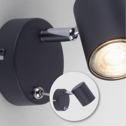 Leuchten Direkt 11941-13 - LED-seinäkohdevalo TARIK 1xGU10/5W/230V musta