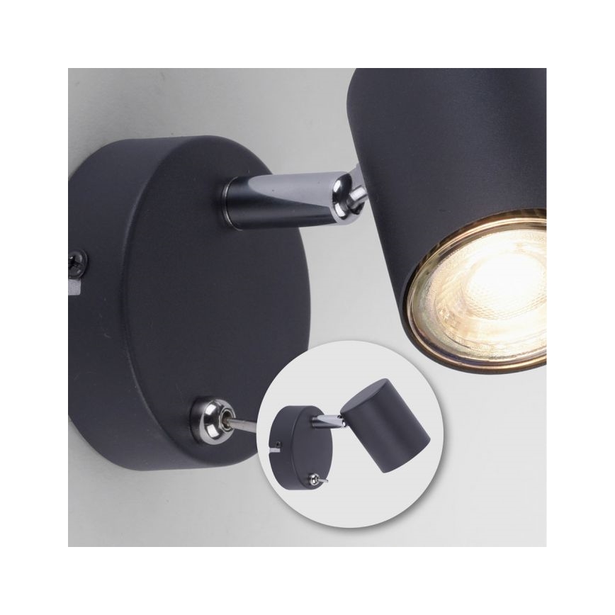 Leuchten Direkt 11941-13 - LED-seinäkohdevalo TARIK 1xGU10/5W/230V musta