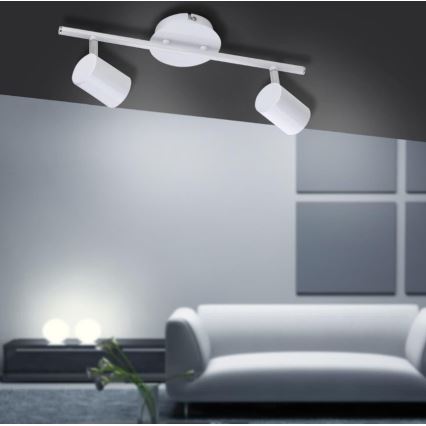 Leuchten Direkt 11942-16 - LED-kohdevalo TARIK 2xGU10/5W/230V valkoinen