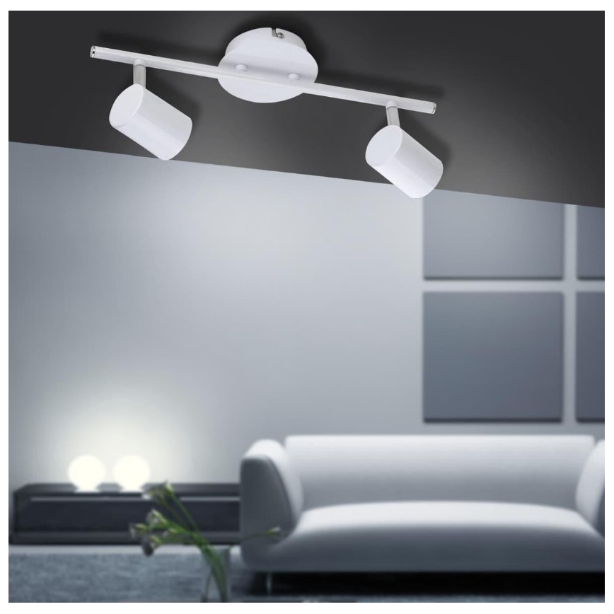 Leuchten Direkt 11942-16 - LED-kohdevalo TARIK 2xGU10/5W/230V valkoinen