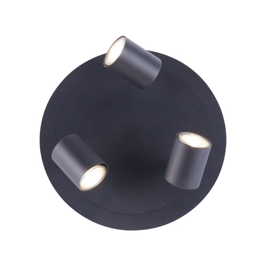 Leuchten Direkt 11943-13 - LED-kohdevalo ARIK 3xGU10/5W/230V antrasiitti