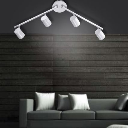 Leuchten Direkt 11944-16 - LED-kohdevalo TARIK 4xGU10/5W/230V valkoinen