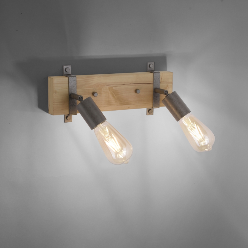 Leuchten Direkt 13472-79 - Seinävalaisin SLAT 2xE27/40W/230V