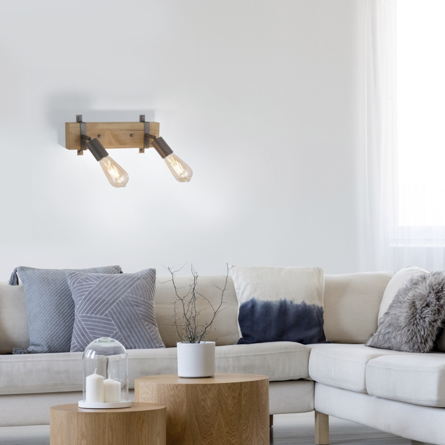 Leuchten Direkt 13472-79 - Seinävalaisin SLAT 2xE27/40W/230V