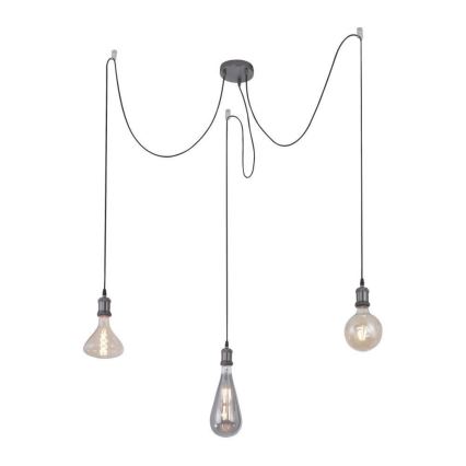 Leuchten Direkt 13571-18 - Kattokruunu johdossa DIY 3xE27/60W/230V hämähäkki musta