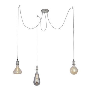 Leuchten Direkt 13571-55 - Kattokruunu johdossa DIY 3xE27/60W/230V hämähäkki mattakromi