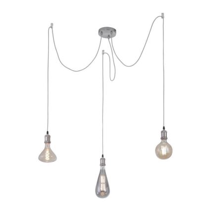 Leuchten Direkt 13571-55 - Kattokruunu johdossa DIY 3xE27/60W/230V hämähäkki mattakromi
