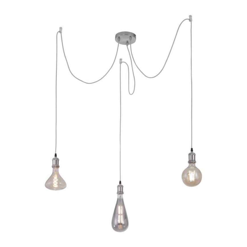 Leuchten Direkt 13571-55 - Kattokruunu johdossa DIY 3xE27/60W/230V hämähäkki mattakromi