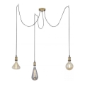 Leuchten Direkt 13571-60 - Kattokruunu johdossa DIY 3xE27/60W/230V hämähäkki messinki