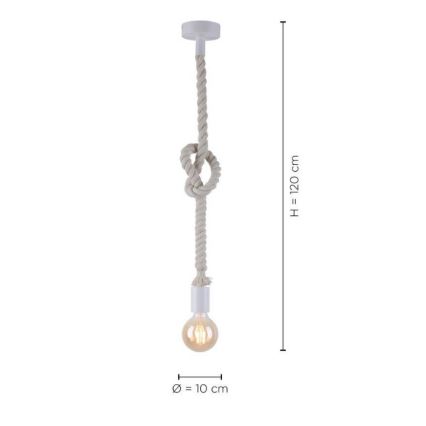 Leuchten Direkt 13572-16 - Kattokruunu johdossa DIY 1xE27/10W/230V valkoinen