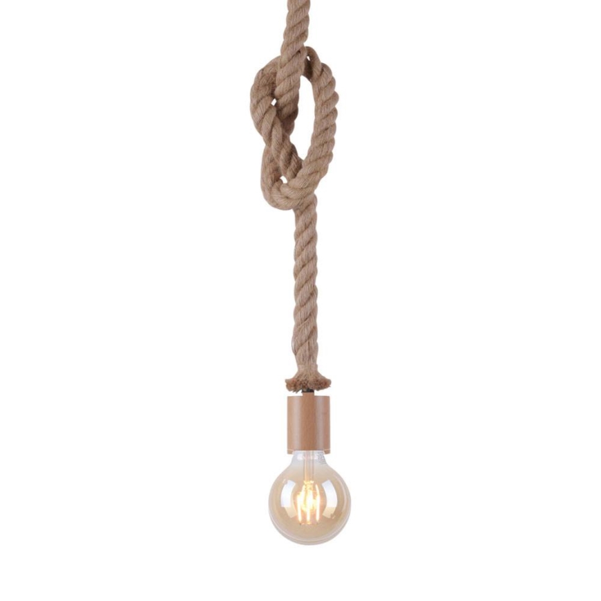 Leuchten Direkt 13572-79 - Kattokruunu johdossa DIY 1xE27/10W/230V ruskea