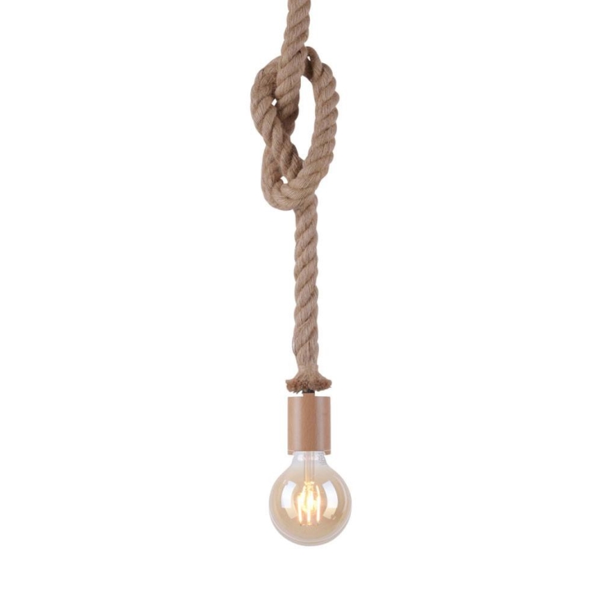 Leuchten Direkt 13572-79 - Kattokruunu johdossa DIY 1xE27/10W/230V ruskea