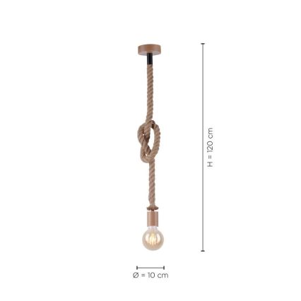 Leuchten Direkt 13572-79 - Kattokruunu johdossa DIY 1xE27/10W/230V ruskea