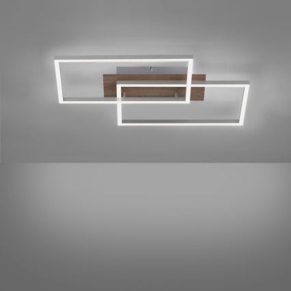 Leuchten Direkt 14018-78 - Himmennettävä LED-kattovalaisin IVEN 2xLED/15W/230V tammi + kauko-ohjaus