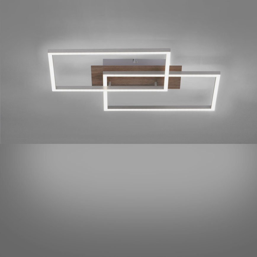 Leuchten Direkt 14018-78 - Himmennettävä LED-kattovalaisin IVEN 2xLED/15W/230V tammi + kauko-ohjaus