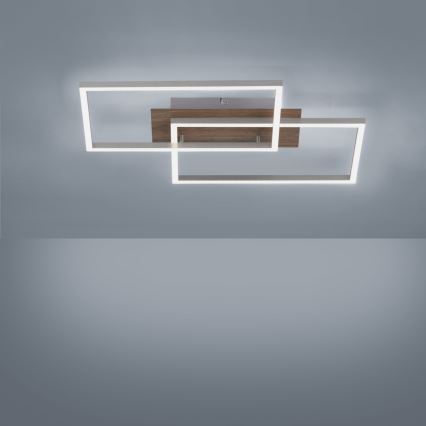 Leuchten Direkt 14018-78 - Himmennettävä LED-kattovalaisin IVEN 2xLED/15W/230V tammi + kauko-ohjaus