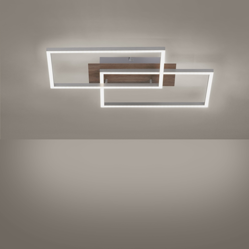 Leuchten Direkt 14018-78 - Himmennettävä LED-kattovalaisin IVEN 2xLED/15W/230V tammi + kauko-ohjaus