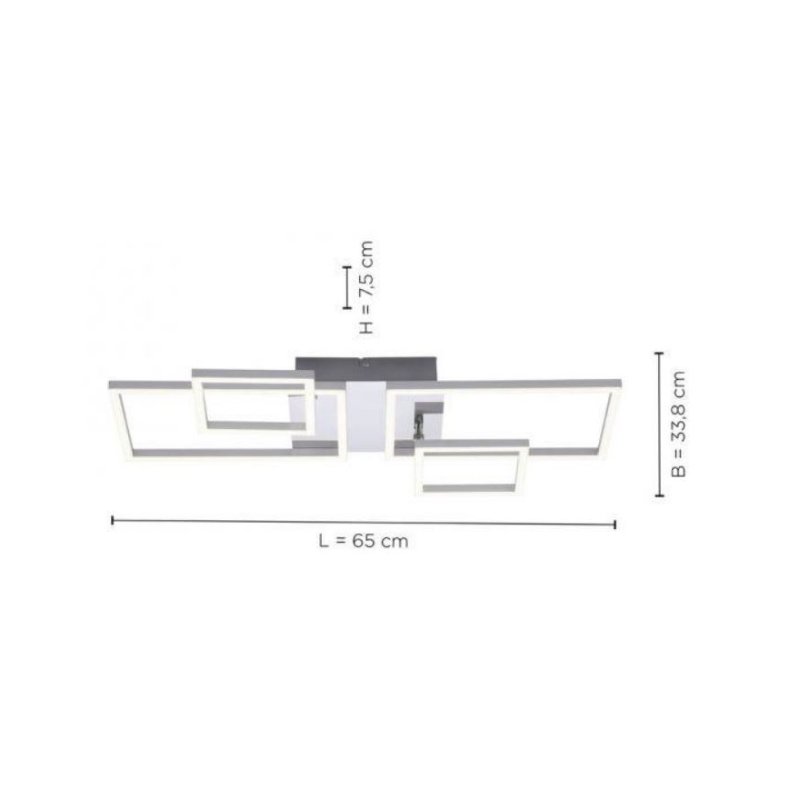 Leuchten Direkt 14030-55 - LED Pinta-asetettava kattokruunu IVEN 2xLED/12W/230V + 2xLED/5,5W