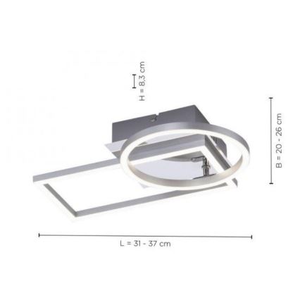 Leuchten Direkt 14031-55 - LED-kattovalo IVEN LED/18W/230V
