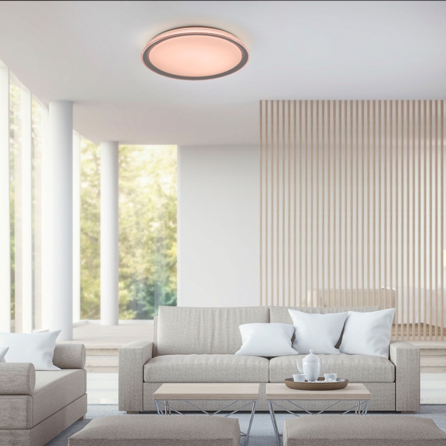 Leuchten Direkt 14339-21 - LED RGB Himmennettävä kattovalo KARI LED/37W/230V Tuya 2700-5000K + kauko-ohjain