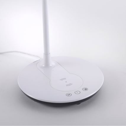 Leuchten Direkt 14416-18-LED Kosketushimmennettävä pöytävalaisin langattomalla latauksella ASTRID LED/5W/230V 3000/4000/5500K + USB