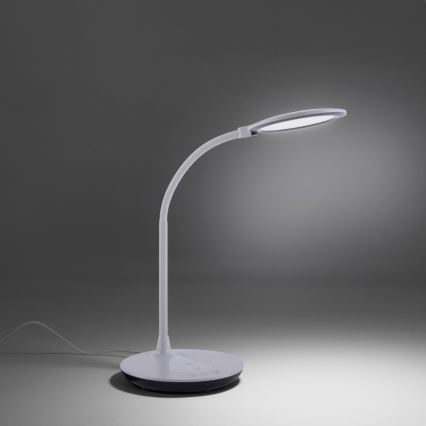 Leuchten Direkt 14416-18-LED Kosketushimmennettävä pöytävalaisin langattomalla latauksella ASTRID LED/5W/230V 3000/4000/5500K + USB