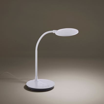 Leuchten Direkt 14416-18-LED Kosketushimmennettävä pöytävalaisin langattomalla latauksella ASTRID LED/5W/230V 3000/4000/5500K + USB