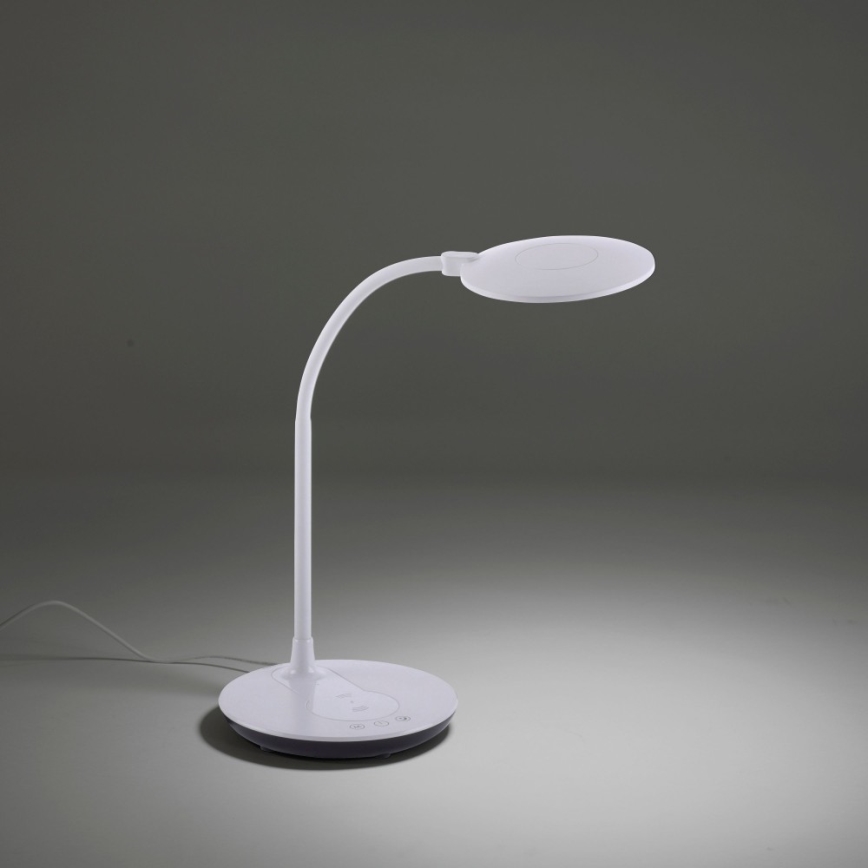 Leuchten Direkt 14416-18-LED Kosketushimmennettävä pöytävalaisin langattomalla latauksella ASTRID LED/5W/230V 3000/4000/5500K + USB