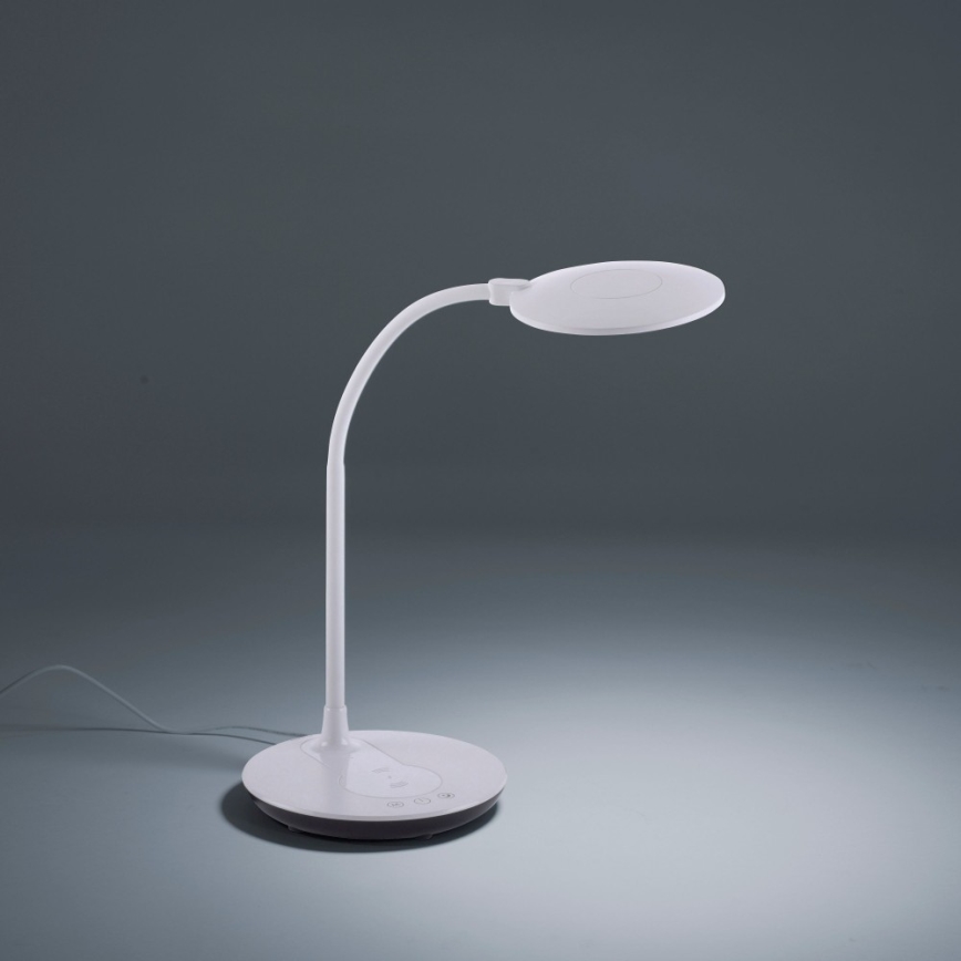 Leuchten Direkt 14416-18-LED Kosketushimmennettävä pöytävalaisin langattomalla latauksella ASTRID LED/5W/230V 3000/4000/5500K + USB