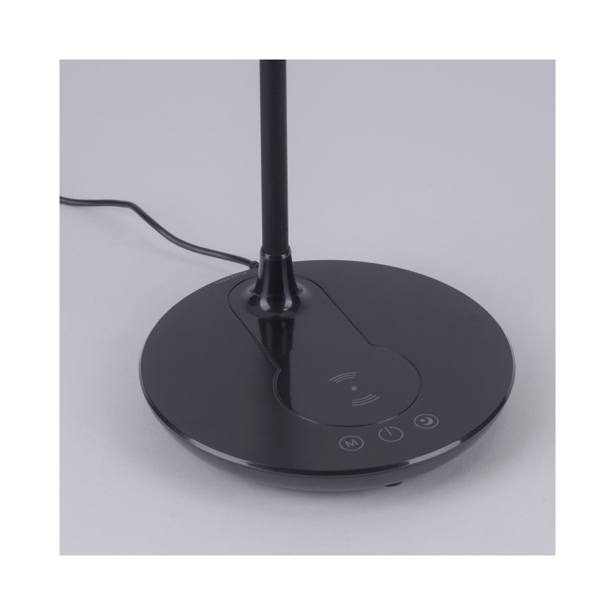 Leuchten Direkt 14416-18 - LED Kosketushimmennettävä pöytävalaisin langattomalla latauksella ASTRID LED/5W/230V 3000/4000/5500K + USB