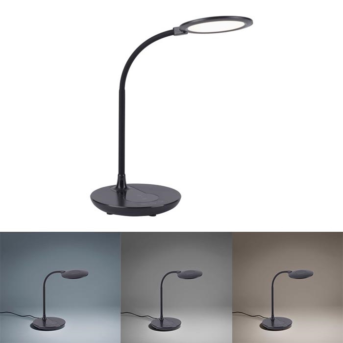 Leuchten Direkt 14416-18 - LED Kosketushimmennettävä pöytävalaisin langattomalla latauksella ASTRID LED/5W/230V 3000/4000/5500K + USB