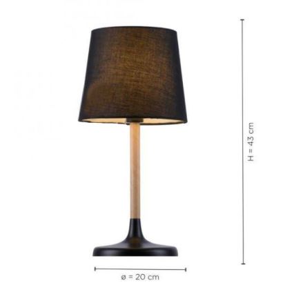 Leuchten Direkt 14423-18 - Pöytälamppu NIMA 1xE14/40W/230V musta