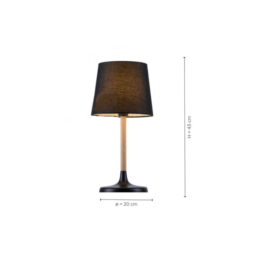 Leuchten Direkt 14423-18 - Pöytälamppu NIMA 1xE14/40W/230V musta
