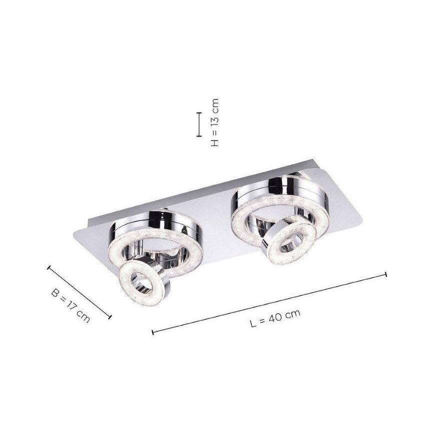 Leuchten Direkt 14521-17 - LED-kattovalo TIM 2xLED/2,8W/230V + 2xLED/3,1W