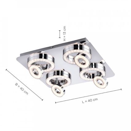 Leuchten Direkt 14522-17 - LED-kohdevalo TIM 4xLED/2,8W/230V + 4xLED/3,1W