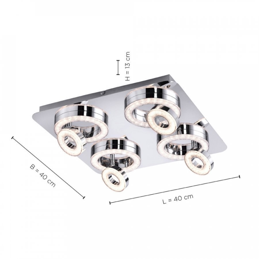 Leuchten Direkt 14522-17 - LED-kohdevalo TIM 4xLED/2,8W/230V + 4xLED/3,1W
