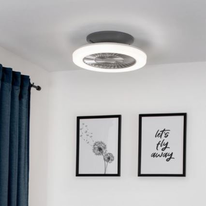 Leuchten Direkt 14645-55 - LED Valo tuulettimella LEONARD LED/27W/230V