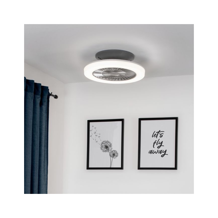 Leuchten Direkt 14645-55 - LED Valo tuulettimella LEONARD LED/27W/230V