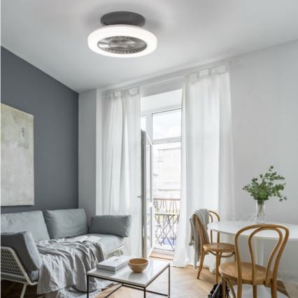 Leuchten Direkt 14645-55 - LED Valo tuulettimella LEONARD LED/27W/230V