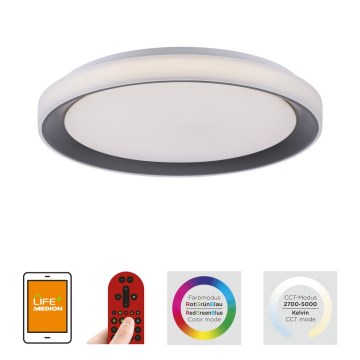 Leuchten Direkt 14659-18 - Himmennettävä LED-RGB-kattovalaisin LOLA LED/24W/230V Tuya + kauko-ohjaus