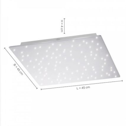 Leuchten Direkt 14671-55 - LED  Himmennettävä kattovalo SPARKLE LED/18W/230V 2700-5000K + kauko-ohjain