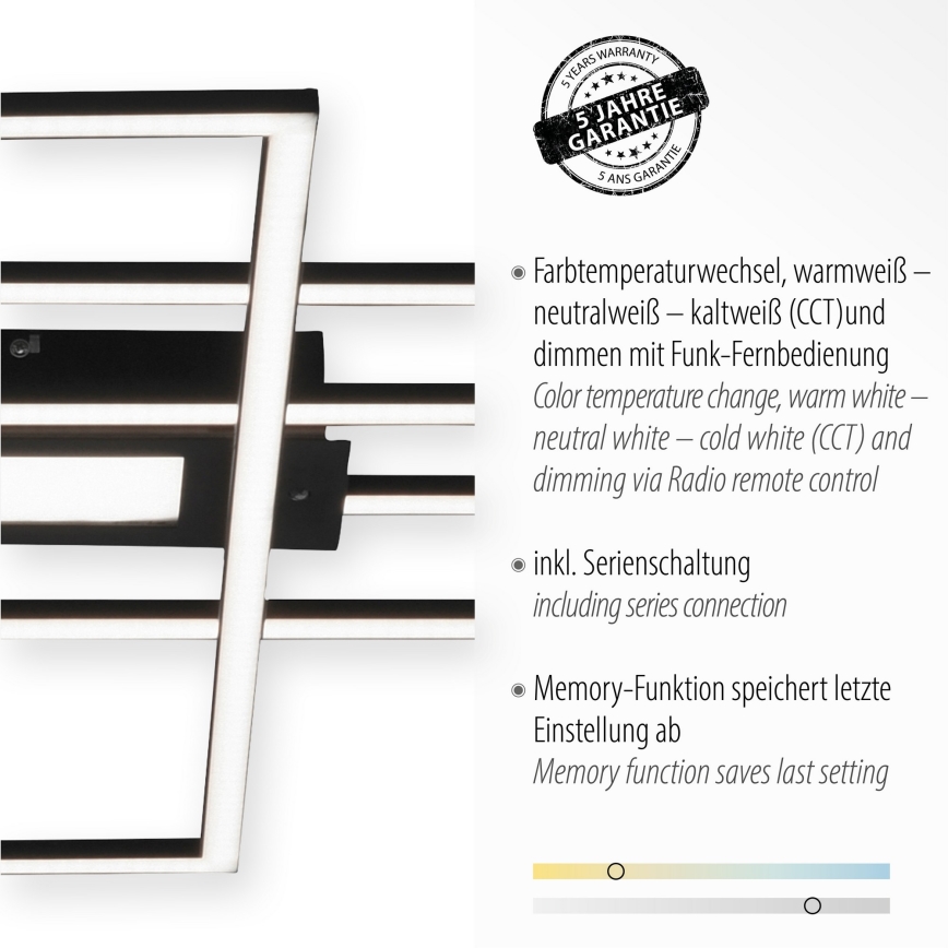 Leuchten Direkt 14693-18-LED Himmennettävä kattovalo ASMIN LED/48W/230V + kaukosäädin